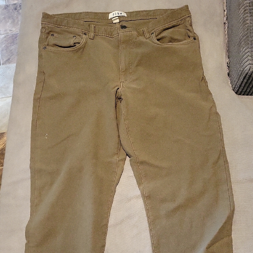 Rowm Olive Green Chinos for Men also Charcoal, Burnt Orange and Tan/brown.